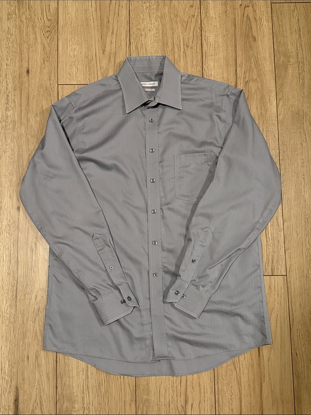 Joseph Abboud Button-Front Dress Shirt Gray Men’s Large Long Sleeve Workwear